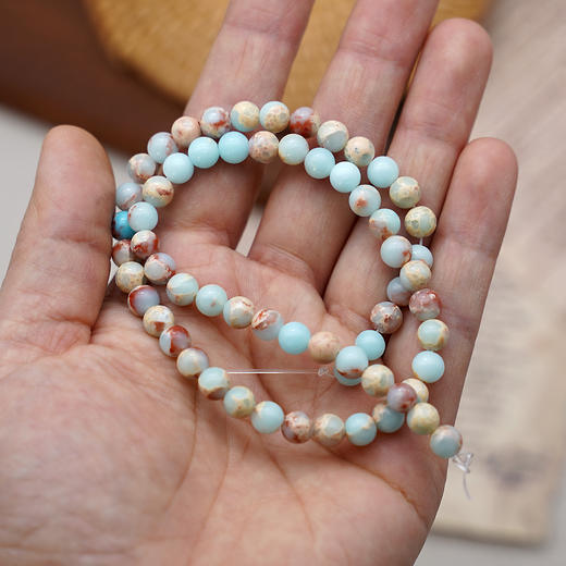 寿山石8mm珠料意卡米诺手串念珠单颗珠子散珠半成品 商品图6