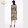 乔万尼春季新款长袖印花连衣裙法式收腰气质显瘦EF3E855 商品缩略图4