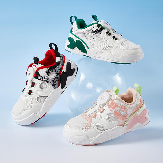 卡特兔儿童运动鞋男童2023秋季网眼透气旋钮篮球鞋儿童跑步鞋 商品图2