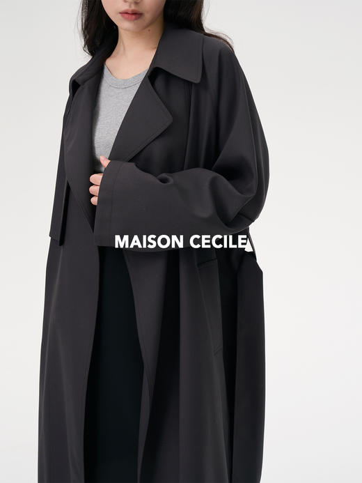 MAISON CECILE两色/法式宽松随性慵懒精纺羊毛风衣 商品图2