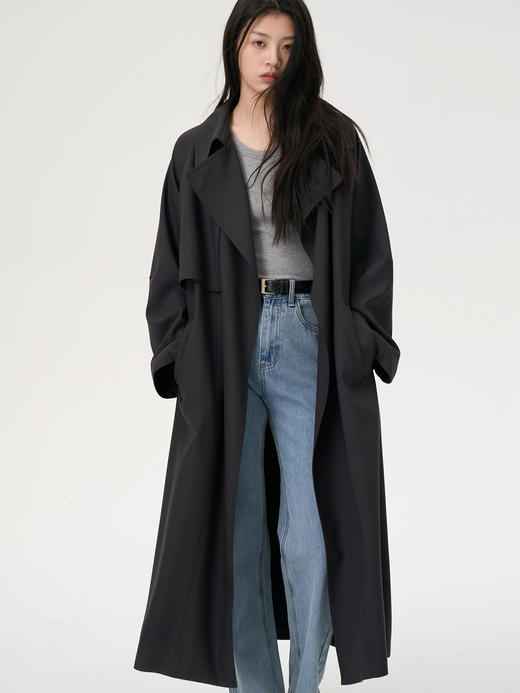 MAISON CECILE两色/法式宽松随性慵懒精纺羊毛风衣 商品图0