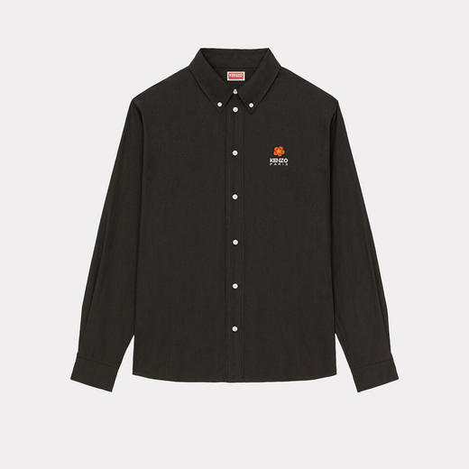 【一】KENZO 高田贤三 男士棉质BOKE花朵刺绣徽标系列长袖衬衫 黑色 FD55 CH410 9LH 99 商品图0