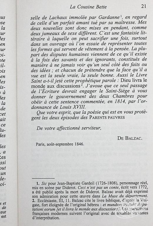 【中商原版】巴尔扎克 贝姨 La Cousine Bette 法文原版 Honore de Balzac 人间喜剧 作者 现代法国小说之父 商品图5