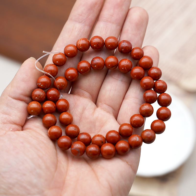 红石8mm珠料意卡米诺手串念珠单颗珠子散珠半成品