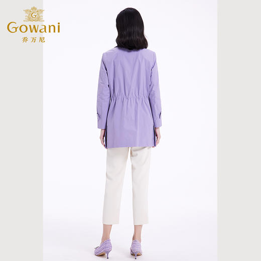 乔万尼春新款风衣外套女小个子中长款温柔紫色EF3A839 商品图4