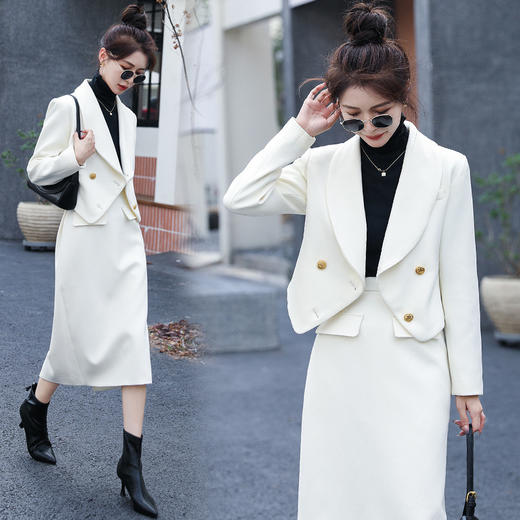 复古气质小香风西装韩系感春秋通勤两件套HR-WHA1389 商品图7