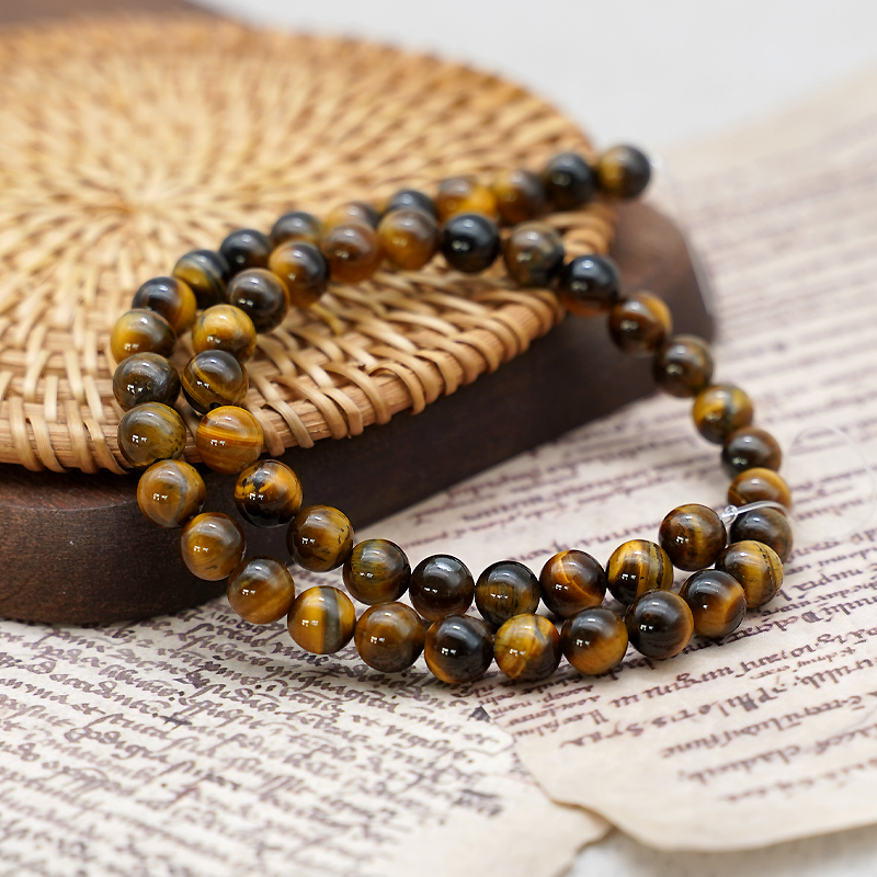 虎眼石8mm珠料意卡米诺手串念珠单颗珠子散珠半成品