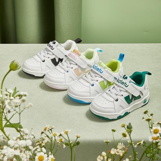 卡特兔女童板鞋小白鞋百搭2023秋款男童透气幼儿园跑步运动鞋 商品图1