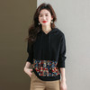 连帽针织卫衣，薄款复古印花毛衣宽松带帽打底衫洋气CC-477 商品缩略图2