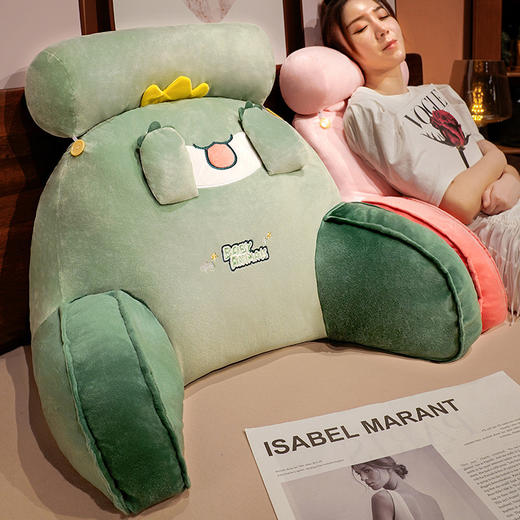 「3款配色」腰靠卡通床头软包大靠背 护腰靠垫可拆洗宿舍床上三角靠背垫居家布艺 商品图0