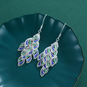 S990银花丝珐琅彩耳环【QFED01】2302