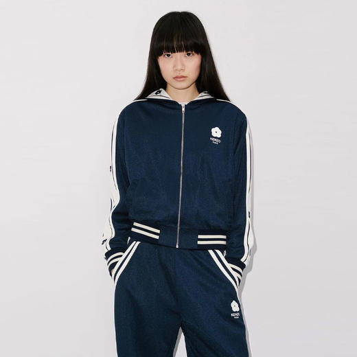 KENZO 高田贤三 女士花朵，大象印花系列拉链水手运动外套 蓝色 FD52 SW045 4IE 77 商品图1