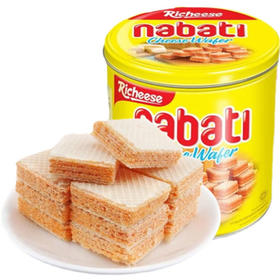 【15.5元/桶】桶装进口纳宝帝巧克力/芝士味威化饼300g