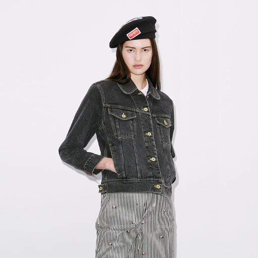 KENZO 高田贤三 女士棉质牛仔外套 灰色 FD52 DV235 6C2 BB 商品图1