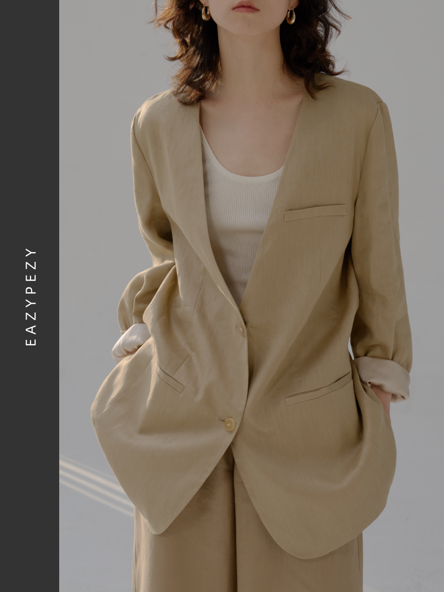 EAZYPEZY 2023SS 亚麻无领西装