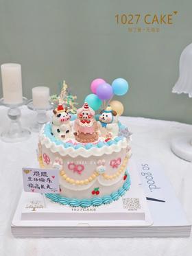 1027CAKE | 立体奶油霜小动物  牛猪狗