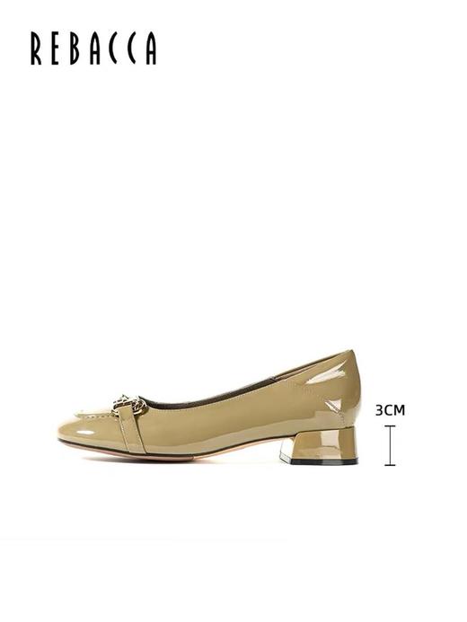 2楼瑞贝卡浅口牛漆皮低跟马衔扣女鞋32D01106 商品图0