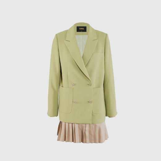 撞色百褶摆西服裙 商品图0