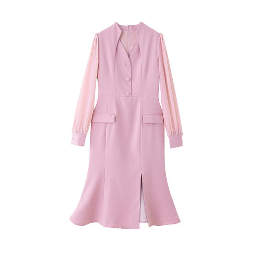 春装新款，时尚修身连衣鱼尾裙HR-SNX2680-1 商品图6