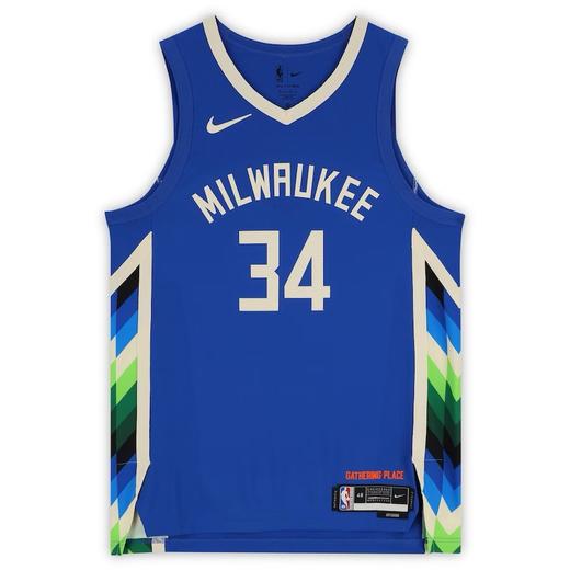 收藏系列 字母哥 雄鹿队34号蓝色 亲笔签名球衣 商品图4