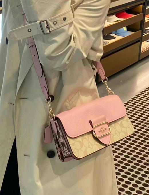 直降！只要￥1230到手！Coach新款Morgan手提斜挎包粉拼 商品图4