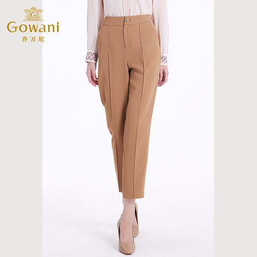 乔万尼春季新款休闲裤女高腰直筒显瘦烟管裤小个子EF3F913 商品图1