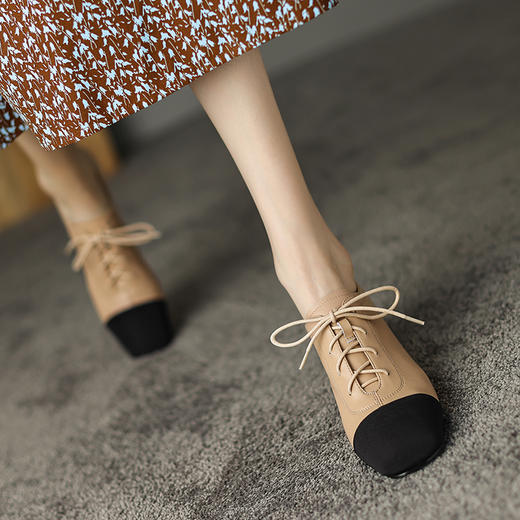 春季新款，里外全皮平头拼色高跟鞋HCY-K3294 商品图1