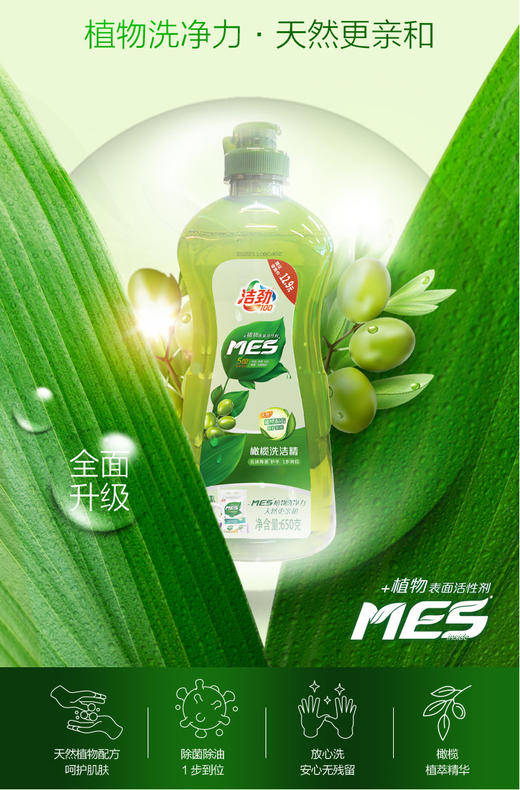 洁劲100衣物除菌液1KG+橄榄洗洁精650G-YS 商品图5