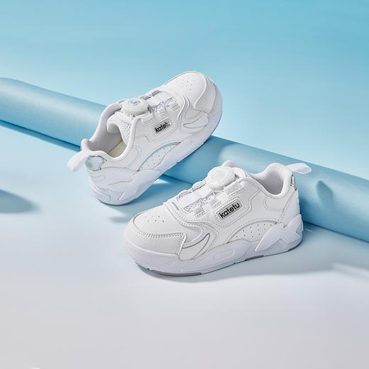 卡特兔儿童运动鞋男童2023秋季儿童鞋子旋钮篮球鞋跑步小白鞋 商品图1