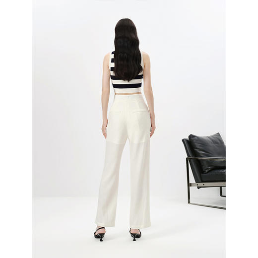 NEELLY纳俪商场同款2023春季新款高腰休闲裤女压褶显瘦直筒裤百搭N23023H01138 商品图3