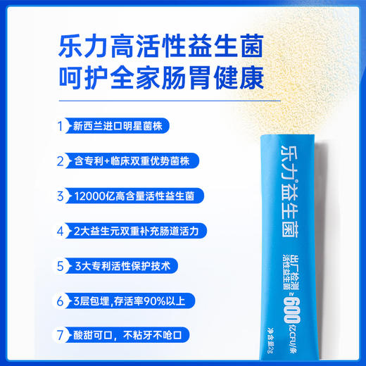 乐力高活性复合益生菌儿童成人肠胃女性肠道益生元乳酸菌调理冻干粉 商品图8