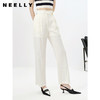 NEELLY纳俪商场同款2023春季新款高腰休闲裤女压褶显瘦直筒裤百搭N23023H01138 商品缩略图0