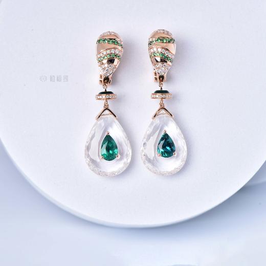 【玉露】水晶祖母绿耳坠   CB12211010 商品图0