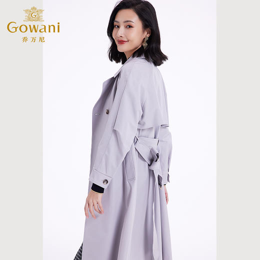 乔万尼新款风衣外套女收腰气质中长款英伦风EF3A825 商品图3