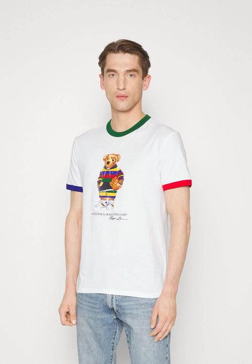 泰迪熊 卫衣篮球熊 撞色边圆领短袖T恤 PT-1120 商品图0