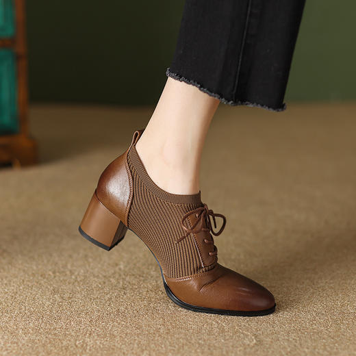 复古优雅，舒适粗跟百搭裸靴NJMK-K508 商品图2