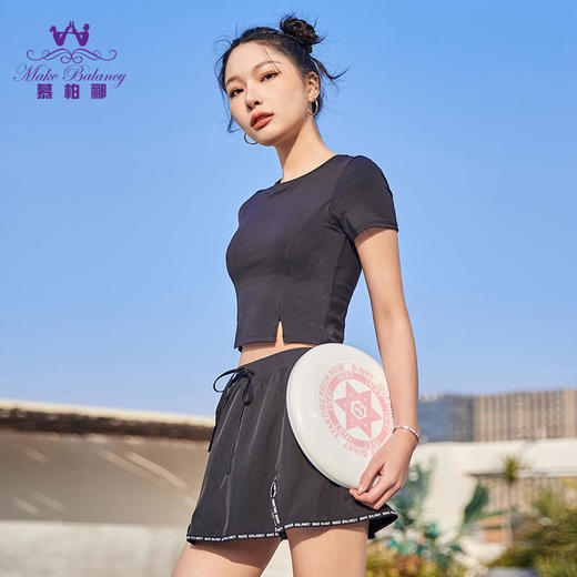 2023慕柏郦春夏短款短袖运动T恤女上衣1619 商品图2