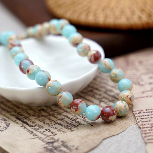 寿山石8mm珠料意卡米诺手串念珠单颗珠子散珠半成品 商品图3