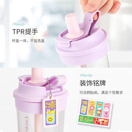 乐扣乐扣奶芙杯咖啡吸管杯成人咖啡吸管杯塑料水杯女夏天学生高颜值 ABF892 商品图3