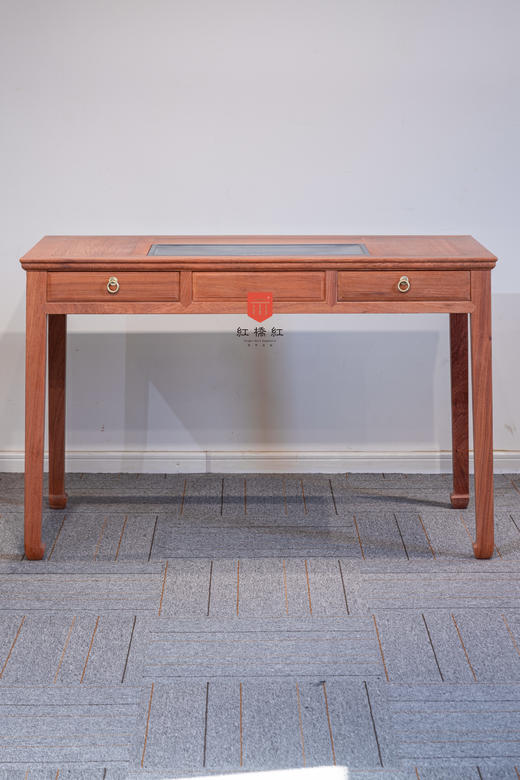 红桥红  家具严选  缅甸花梨(大果紫檀）  【120 三抽 湿泡桌】 商品图3