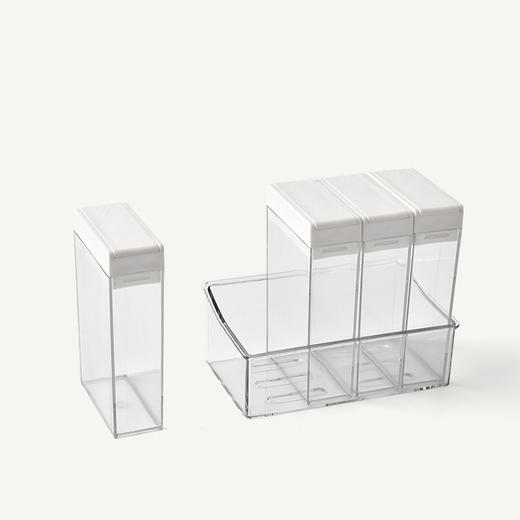 「一套4个装！轻简主义」调料盒组合套装 家用厨房用品盐糖味精四格收纳多格调味罐调味盒 商品图4