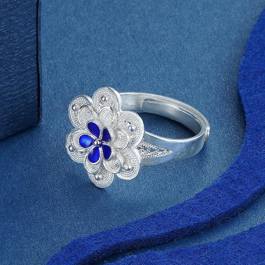 子佩集S990银【四叶】戒指【MXJZ005】花丝珐琅彩2302 商品图6