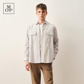 Marc O'Polo/MOP【商场同款】男士纯棉翻领衬衣彩色条纹长袖衬衫362725242130