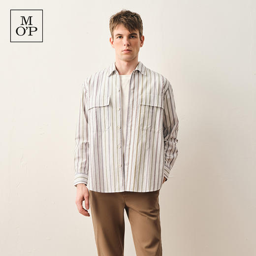 Marc O'Polo/MOP【商场同款】男士纯棉翻领衬衣彩色条纹长袖衬衫362725242130 商品图0