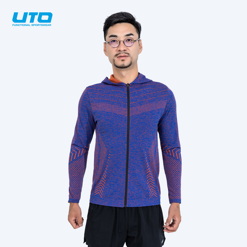 UTO/悠途运动卫衣男防风保暖排汗透气拉链衫女户外健身跑步连帽衫