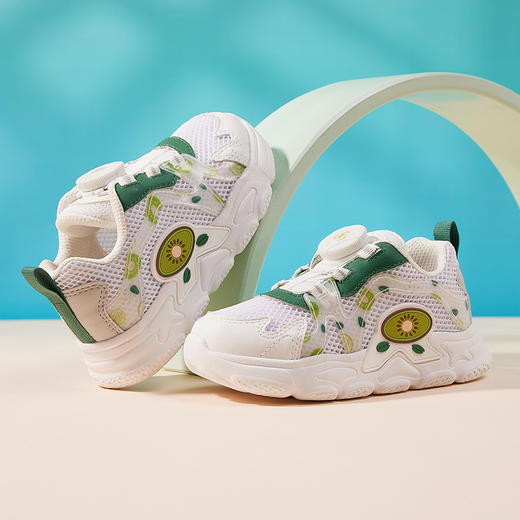 卡特兔儿童运动鞋男童2023秋季网眼透气旋钮篮球鞋女童跑步鞋 商品图1