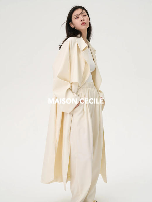 MAISON CECILE两色/法式宽松随性慵懒精纺羊毛风衣 商品图3