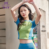 2023慕柏郦春夏复古撞色运动健身女上衣1632 商品缩略图5