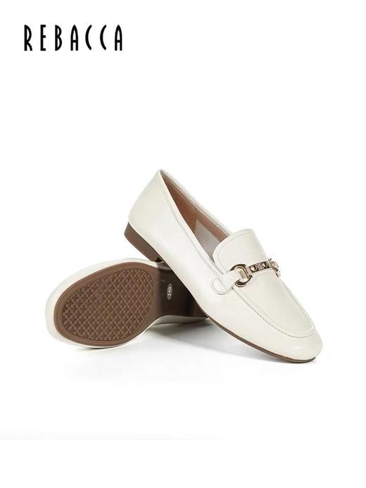 2楼瑞贝卡平底羊皮压花圆头乐福鞋31XR0603 商品图1