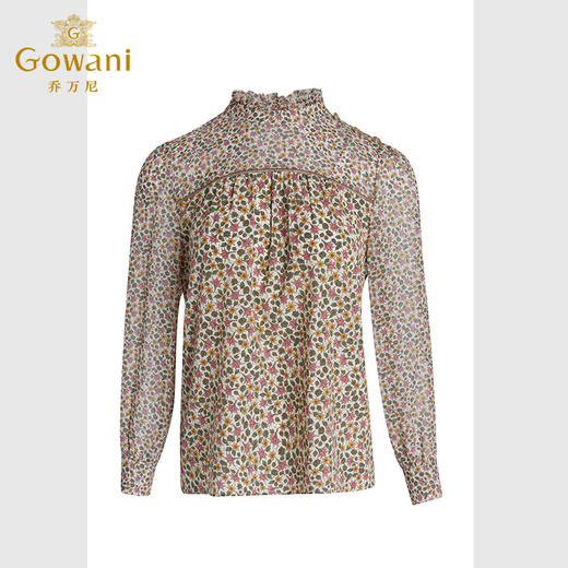 乔万尼春夏新品长袖碎花衬衫立领设计感小众气质款EF3C905 商品图4